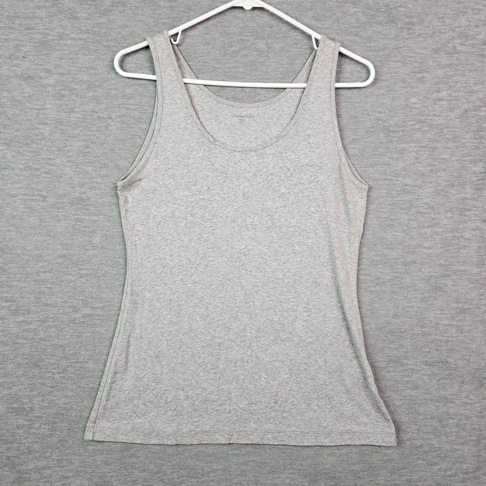 Garnet Hill Gray Pima Cotton Tencel Modal Scoop Neck Tank Top Women's L